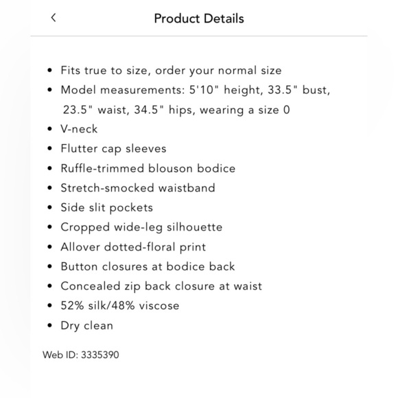 REBECCA TAYLOR NWOT Maui Floral Jumpsuit in Black Combo - Picture 8 of 8